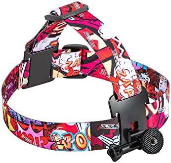 Action Camera Head Mount Strap Bundle Headband Compatible with DJI Pocket 2 / Action 2 / OSMO Action / FIMI Palm 2 / Palm / GoPro Hero 8 / 9 / 10 (Red)