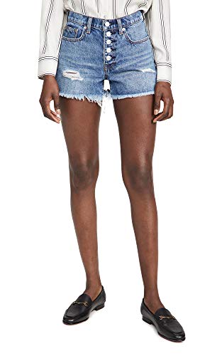 7 For All Mankind Women's Monroe Cut Off Shorts, Pisces Blue Rigid, 26
