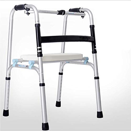 高齢者用歩行器 アルミ合金製軽量歩行器 車輪付きシート付き 高さ調節可能 折りたたみ式 障害者補助歩行 耐荷重180kgまで コンパクト 面白い Thoughtful