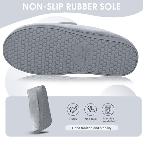 Image of Git-up Women Soft wide Slippers Memory Foam Closed Toed Diabetic Arthritis Edema House Slippers