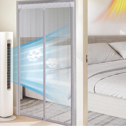 Puerta magnetica Cortinas Termicas Aislantes Frio y Calor,EVA Transparente para Ideal para Puertas Balconeras y Terrazas