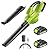 Leaf Blower Cordless with 2 Battery and Charger, 160MPH 180CFM High Speed Leaf Blower with 2 Tubes, 20V Electric Leaf Cleaner, Lightweight Handheld Small Blower for Patio, Garden, House, Depot, Green