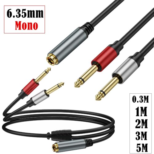 Cable divisor de audio Jack 6.35mm 9.8 pies miniatura 2