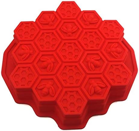 19 Cavities Honeycomb Cake Molds Silicone Soap Making Mold,Cake Baking Pan (Color in Random)