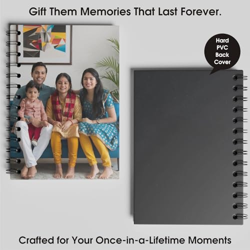 Image of Notebook Diary with Your Photo (Customized) - A5 Multicolour Notebook for Wedding, Birthday, Family Memories, Anniversary, ideal Gift for all occasion and ceremony