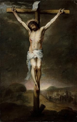 La Crucifixion de Murillo tableau impression 60x90cm decoration murale