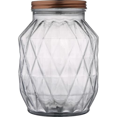 Bote de Vidrio 2,9 L – Recipiente de Almacenaje para Cocina con Tapa, Ideal para Pasta, Cereales y Alimentos Secos