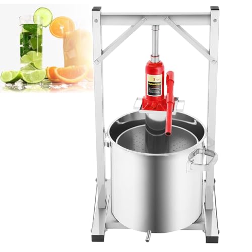Nicvrea Presse à Fruits et à Vin, Pressoir Hydraulique Manuel en Acier Inoxydable, Idéal pour la Fabrication de Cidre et de Vin à Domicile et en Restaurant 12L