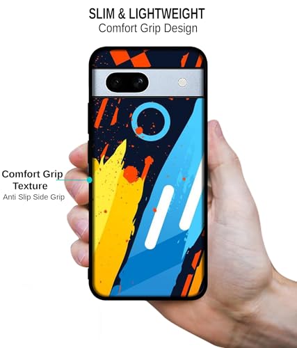 Image of Abstract Stripes Geometric Figures Design Premium 2D Printed Metal Back Case Cover for Google Pixel 7A 5G