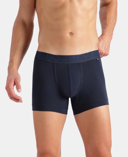 Image of Jockey US60 Men Super Combed Cotton Elastane Stretch Solid Trunk with Ultrasoft Waistband (Pack of 2)