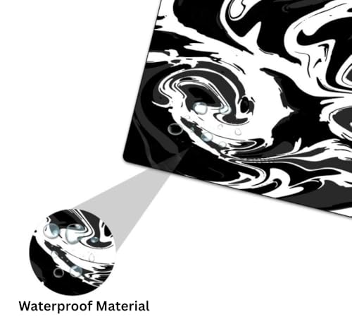 Image of Saco XXL Gaming Mouse Pad for PC - Large Desk Mat 900x400x3mm, Extended Non-Slip Rubber Base, Waterproof Surface, Liquid Wave Design, Big Keyboard Mouse Pad for Office & Home Setup
