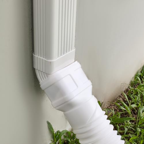 Prestantious 7ft Long Gutter Downspout Extensions, 3” Downspout Extender Drainage Pipe for 2\"×3\" Downspout and 3\"×4\"Downspout, Flexible Pipe Stretched Length 7ft, White,1-Pack - Thumbnail 5
