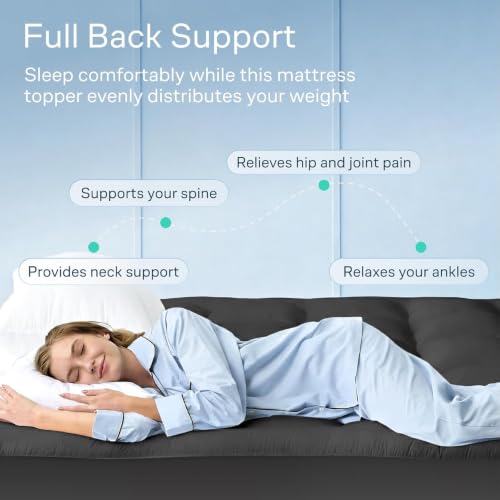 Image of Niagara Sleep Solution 100% Cotton Top Cooling Mattress Topper - Cal King | Cloud-Like Mattress Pad, Breathable, 20 inch Deep Pocket, Back Pain Relief, Perfect for Hot Sleepers, Dark Gray