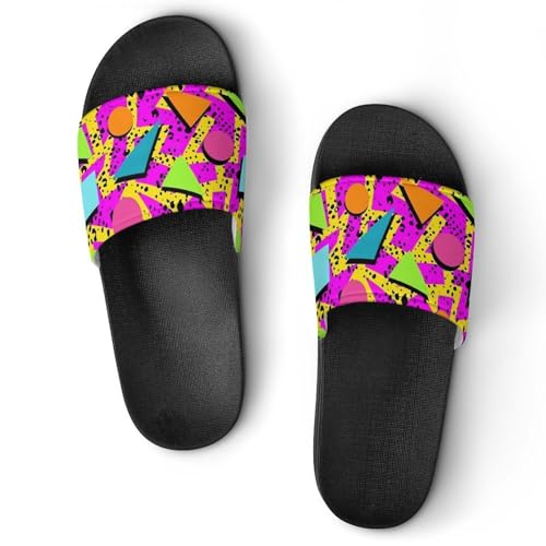 70s Style Print PVC Sandals Man's Women Comfortable Slippers Casual House Lightweight Loafers Quick Drying Wear