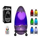 Liquid Motion Lamp with Cracked Dinosaur Egg Design - Retro Novelty Night Light for Bedroom, 17 Color Changing Modes, Perfect Mood Light for Kids Room, Home Desk Decor Unique Gift Idea(Black)