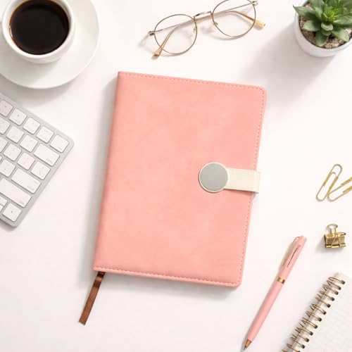 Image of A5 Journal Notebook Diary for Girls Women | Office Journal Diary Notebook with Magnetic Flip Lock (200 Ruled Pages, 6 x 8.5 Inches, 80 GSM) (Light Pink)