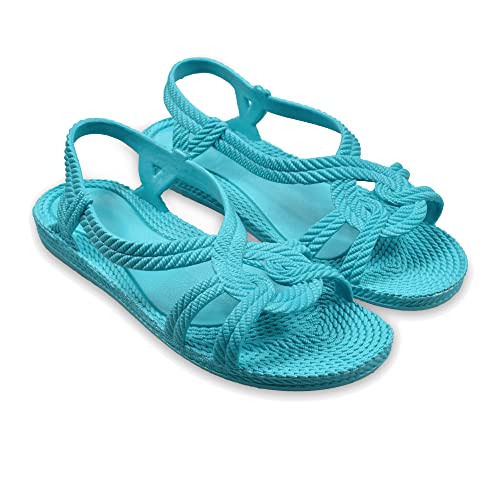 BRASILERAS Tongs Femme Enfant Antidérapantes Confortables Chaussures de Plage/Piscine/urbaines Turquoise 40 EU