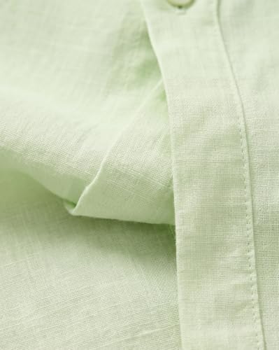 Image of Nobero Breezy Premium Linen Cotton Shirt for Men | Stylish Casual Shirts for Men | Semi Cut Collar | Box Pleat | Curved Hem | Regular Fit | Full Sleeve | S-XXXL