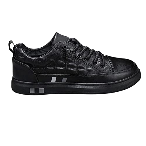 Sapatos de Caminhada Masculinos, Tênis Fashion Masculino Com Cadarço e Estampa de Crocodilo Versátil