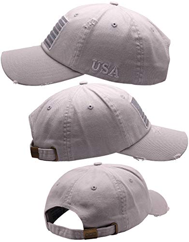 Image of Antourage American Flag Unisex Baseball Hat for Men and Women | USA Flag Mesh Snapback Flat Visor Cap + 2 Patriotic Patches