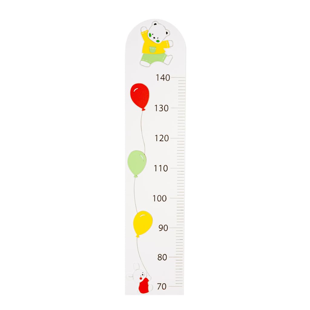 Botter Luigi | Legno Artigianale Made in Italy | Metro Crescita Bambini Modello Poppy Multicolore | Scala 70-140 cm | Elementi in Rilievo