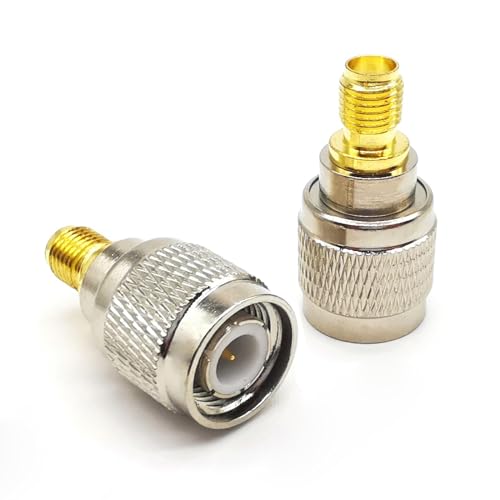 2PCS SMA to TNC Adapter, SMA Female to TNC Male Adapter, Low Loss SAM TNC Coaxial Cable Connector for WiFi Radio, LTE Antenna Router, Antennas