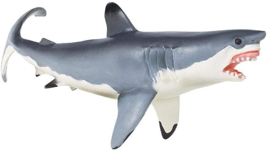 Safari Ltd. Great White Shark Figurine - Lifelike 8.5" Plastic Model Figure - Fun Educational Play Toy for Boys, Girls & Kids Ages 3+