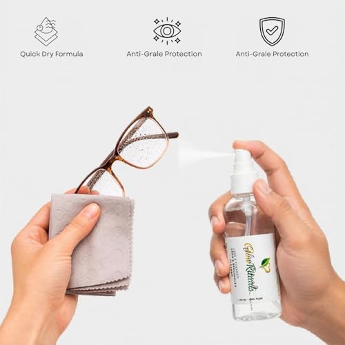 Image of Lens Cleaner Spray Kit for Eyeglasses, Camera Lens and Spectacles, Cleaning Solution with Microfiber Cloths, Anti-Smudge, 100ml (Pack of 1)