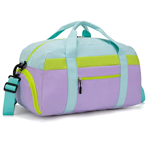 Image of HawLander Kids Duffle Bag for Boys or Girls, Fit School Practice, or Overnight Travel (Light Green)