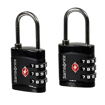 CONJUNTO CADEADO SAMSONITE TSA 3 DIGITOS PRETO