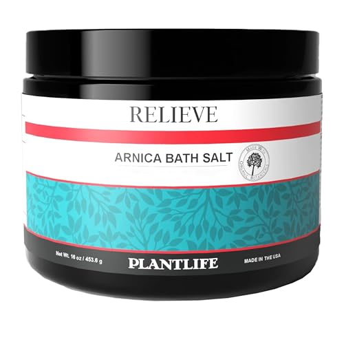 Plantlife Arnica Relieve Mineral Bath Salts - Made with Arnica and 100% Pure Essential Oils - Relieve Products are a Homeopathic Solution for Everyday Use - Works Quickly and Effectively