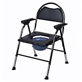 Erhigher Folding Bedside Commode, Portable Shower Commode Chair for Toilet, Shower Chair for Elderly and Disabled, Bed Side Commode 1