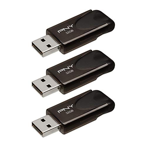 PNY 32GB Attaché 4 USB 2.0 Flash Drive – 3-Pack - Black (P-FD32GX3ATT4-GE)