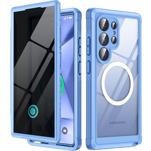 MESTRIEV Galaxy S24 Ultra �p �P�[�X�y�`�����h�~�EMagSafe�Ή��E�ČRMIL�K�i�z�S�ʕی� 9H�����K���X �ϏՌ� �ی�t�B�����t�� �ϋv�� �y�� ���菝�h�~ �}�O�l�b�g���� ���C�����X�[�d�Ή� �w�ʃN���A ���ʕی� �X�}�z�P