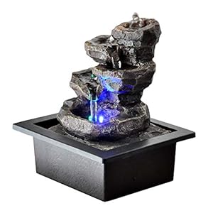 Zen’Light Galou Zimmerbrunnen, Kunstharz, Grau, 21 x 17 x 23 cm