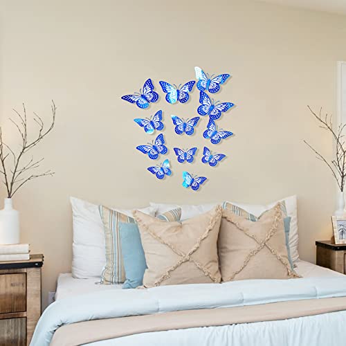 lifcasual 12 peças adesivos de parede oco para fora em forma de borboleta decalque de parede 3d reco
