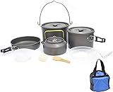 Haiqings 5-6 Personen Outdoor-Camping-Set Tragbares Outdoor-Kochgeschirr mit Teekanne yubin1993
