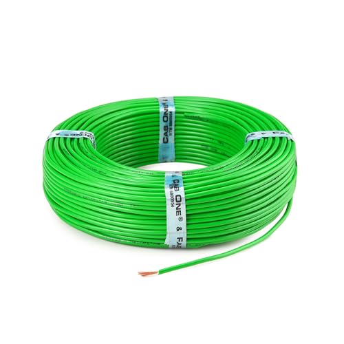 Image of 4.0 sqmm Single Core Copper Electrical Wire, 90 Meter (Green) | Heat Resistant & Flame Retardant (FR) | Lead-Free LSH House Wire for Home & Industrial Use