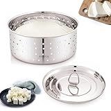 PANCA Stainless Steel Round Paneer Mould | Paneer Strainer 500ml | Paneer Press Mould Maker (Round, Pack of 1, Silver)
