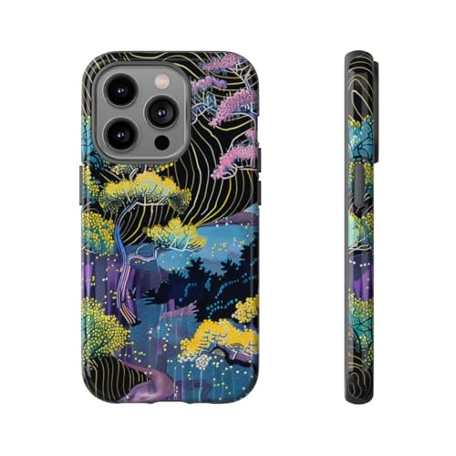 Paysage d'arbre abstrait coloré : sublimez votre iPhone 14 Pro au quotidien