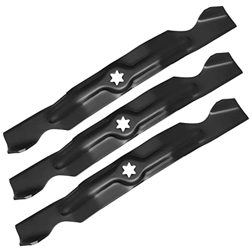 budrash 942-04053C Mower Blades Fit for Cub-Cad et RZT 50 Tractors 742-04053 High Lift Blade Fit for Cub-Cad et Troy Bilt LT1050 LTX1050 50 Deck 742-04053A 742-04123 942-04123 3 Pack