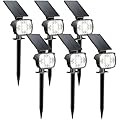 Kaxiida Solar Lights Outdoor Waterproof - 2025 Upgrade 3 Level Ultra Bright Spot Lights Uplights, LED Landscape Spotlight for Tree, Pathway, Wall, Adjustable Solar Panel Auto On/Off