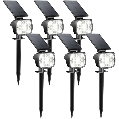 Kaxiida Solar Lights Outdoor Waterproof - 2025 Upgrade 3 Level Ultra Bright Spot Lights Uplights, LED Landscape Spotlight for Tree, Pathway, Wall, Adjustable Solar Panel Auto On/Off