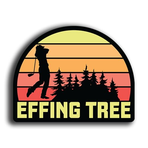 Image of Funny Golf Stickers - 5 Inch Waterproof Vinyl Decals - Choose from 10 Humorous Designs - Perfect for Cars, Golf Carts, Laptops, Windows, Bumpers & More (Effing Tree)