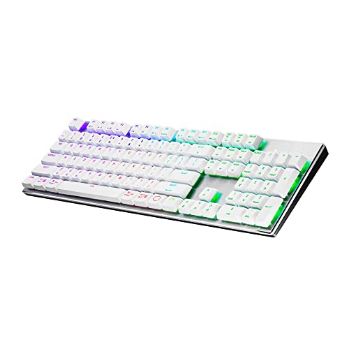 Image of Cooler Master SK653 Wireless Sliver White Mechanical Keyboard with Low Profile Brown Switches, New and Improved Keycaps, and Brushed Aluminum Design