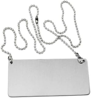 New Star Foodservice 27532 Stainless Steel Chain Sign, (Plain) for Dry Erase Marker