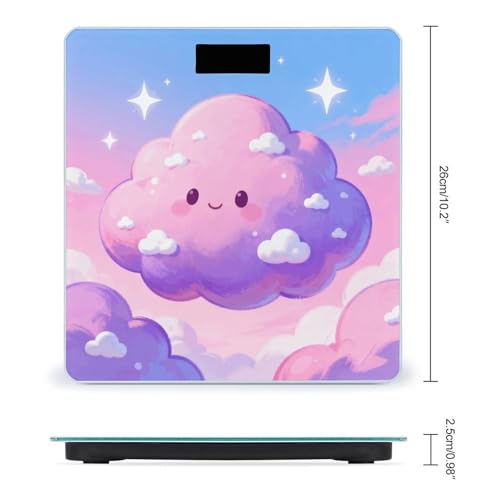 Báscula digital para baño Rosy Clouds con pantalla LCD miniatura 2