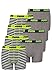 Produktbild PUMA 8er Pack Basic Boxer Printed Stripes Boxershorts Jungen Kinder Unterhose, Farbe:Fluo Yellow / Grey, Bekleidung:152