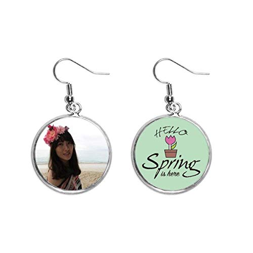 Pendientes de ola de mar Ellie Yao con colgante decorativo de flores de temporada