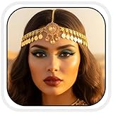 Aukmla Gold Head Chain Jewelry Sequin Headpiece Forehead Headband for Women